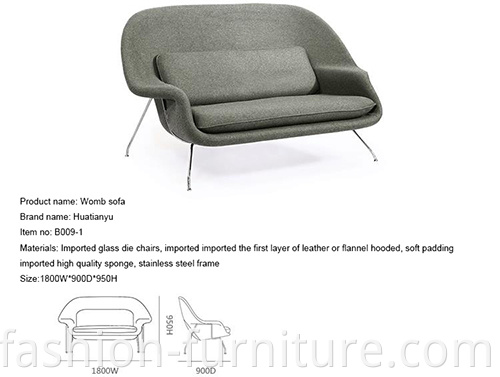 Settee Loveseat Womb Sofa